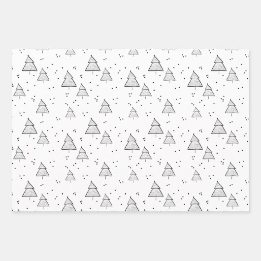 Wrapping Paper Sheets - Christmas Tree Patterns Geschenkpapier Set (Vorderseite)