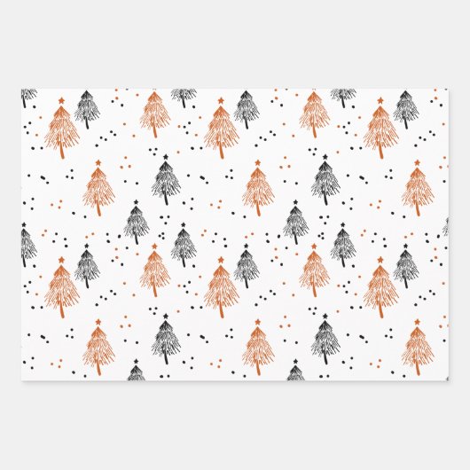 Wrapping Paper Sheets - Christmas Trees Patterns Geschenkpapier Set (Vorderseite 3)