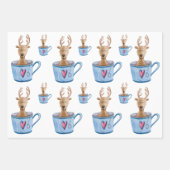 Wrapping Paper Sheets - Deer, Mug, Bear Geschenkpapier Set (Vorderseite)