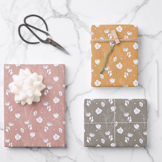 Wrapping Paper Sheets - Floral Patterns Geschenkpapier Set (Vorderseite)