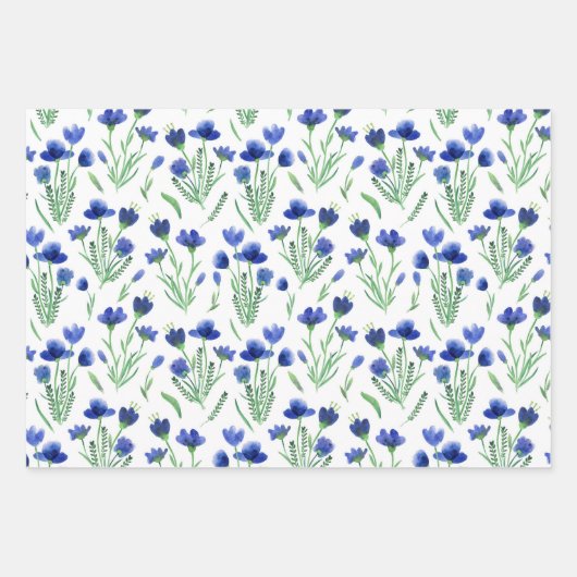 Wrapping Paper Sheets - Flowers & Leaves Geschenkpapier Set (Vorderseite)
