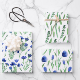 Wrapping Paper Sheets - Flowers & Leaves Geschenkpapier Set