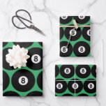 Wrapping Paper Sheets für 8-Ball Billards Geschenkpapier Set<br><div class="desc">8-Ball Billard Pool Design Wrapping Paper Sheets mit anpassbarer Hintergrundfarbe</div>