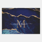 Wrapping Paper Sheets für Navy Blue Gold Individue Geschenkpapier Set (Vorderseite 3)