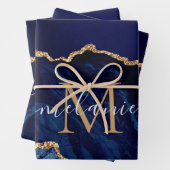 Wrapping Paper Sheets für Navy Blue Gold Individue Geschenkpapier Set (Beispiel)