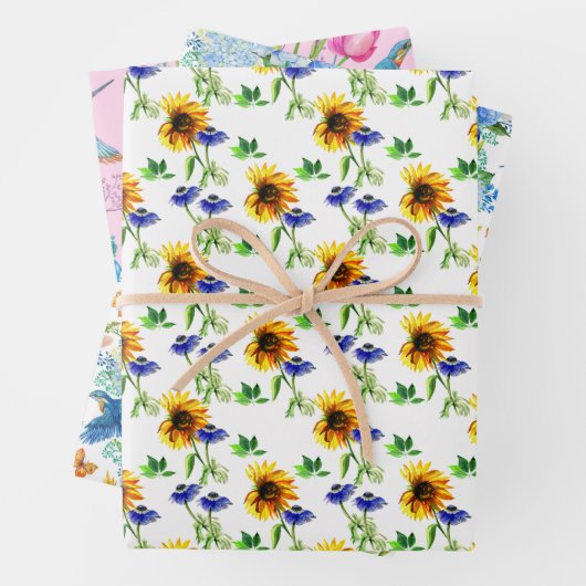 Wrapping Paper Sheets für Sommer-Blume Geschenkpapier Set (Beispiel)