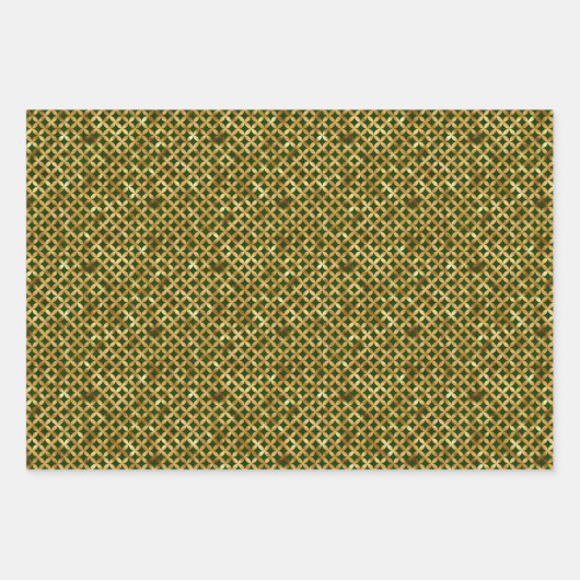 Wrapping Paper Sheets - Green And Gold Pattern Geschenkpapier Set (Vorderseite 2)