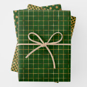 Wrapping Paper Sheets - Green And Gold Pattern Geschenkpapier Set (Beispiel)