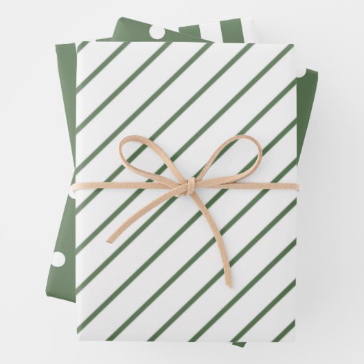 Wrapping Paper Sheets - Green & White Christmas Geschenkpapier Set (Beispiel)