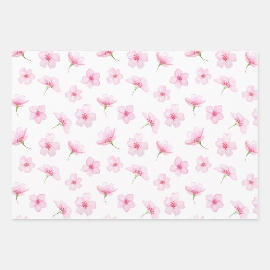 Wrapping Paper Sheets - Pink Flower Patterns Geschenkpapier Set (Vorderseite 3)