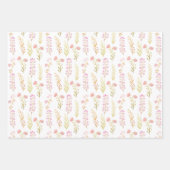 Wrapping Paper Sheets - Pink Flower Patterns Geschenkpapier Set (Vorderseite)
