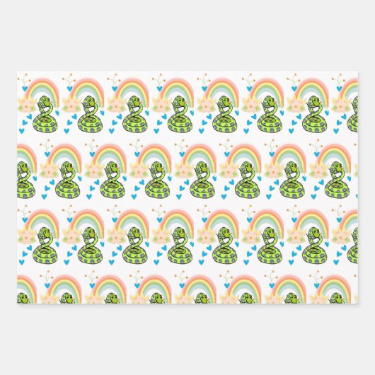 Wrapping Paper Sheets Schlangen Rainbow Geschenkpapier Set (Vorderseite 2)