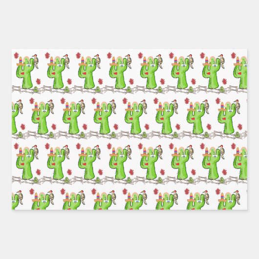 Wrapping Paper Sheets Snake Cactus Bird Geschenkpapier Set (Vorderseite 2)