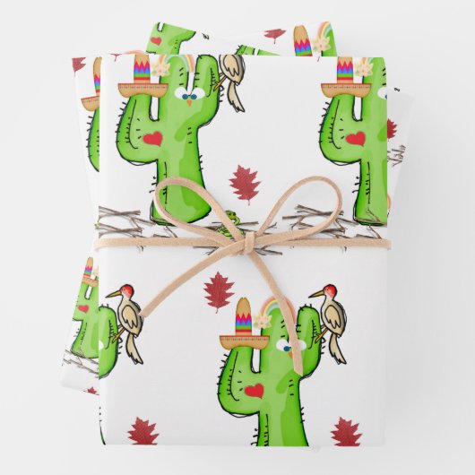 Wrapping Paper Sheets Snake Cactus Bird Geschenkpapier Set (Beispiel)