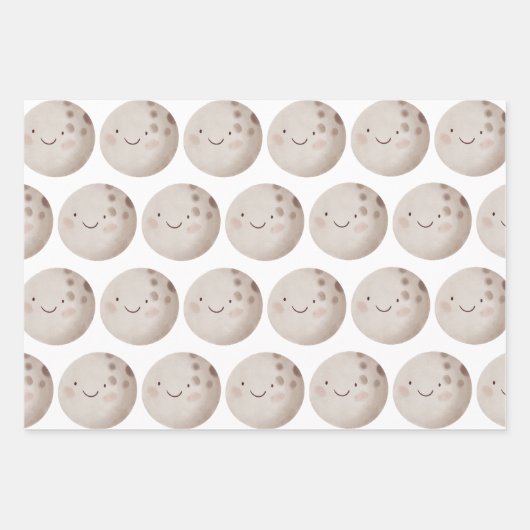 Wrapping Paper Sheets - Sun, Moon And Falling Star Geschenkpapier Set (Vorderseite 2)