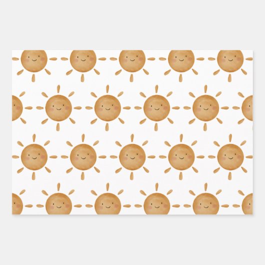 Wrapping Paper Sheets - Sun, Moon And Falling Star Geschenkpapier Set (Vorderseite)
