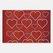 Wrapping Paper Sheets Valentine's Black Gray Red Geschenkpapier Set (Vorderseite 3)