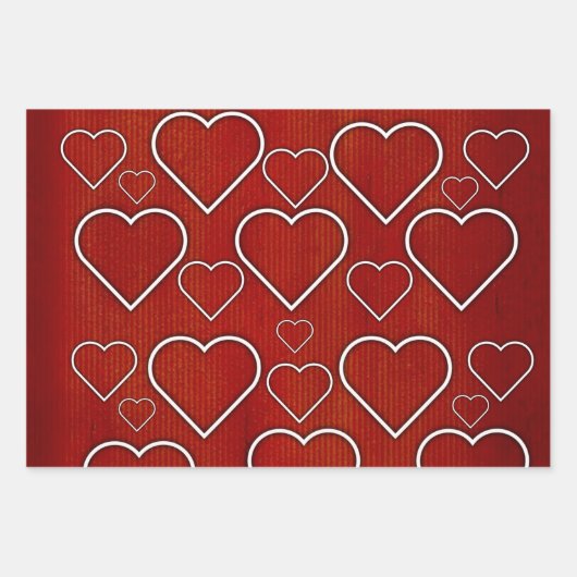 Wrapping Paper Sheets Valentine's Black Gray Red Geschenkpapier Set (Vorderseite 3)
