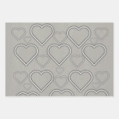 Wrapping Paper Sheets Valentine's Black Gray Red Geschenkpapier Set (Vorderseite 2)