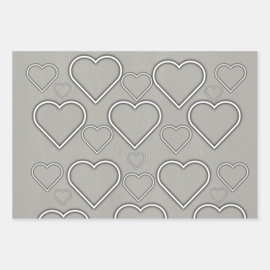 Wrapping Paper Sheets Valentine's Black Gray Red Geschenkpapier Set (Vorderseite 2)
