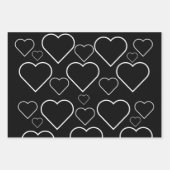 Wrapping Paper Sheets Valentine's Black Gray Red Geschenkpapier Set (Vorderseite)