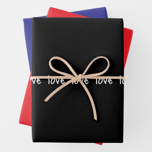 Wrapping Paper Sheets Valentine's Liebe Red Black Geschenkpapier Set (Beispiel)