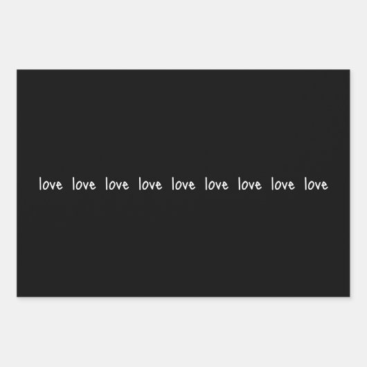 Wrapping Paper Sheets Valentine's Liebe Red Black Geschenkpapier Set (Vorderseite)