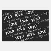 Wrapping Paper Sheets Valentine's Red Black Gray Geschenkpapier Set (Vorderseite 3)