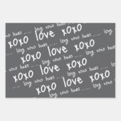 Wrapping Paper Sheets Valentine's Red Black Gray Geschenkpapier Set (Vorderseite 2)