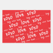 Wrapping Paper Sheets Valentine's Red Black Gray Geschenkpapier Set (Vorderseite)
