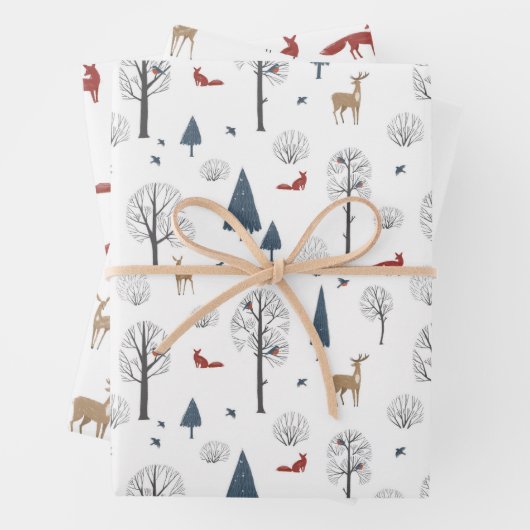 Wrapping Paper Sheets - Winter Patterns Geschenkpapier Set (Beispiel)