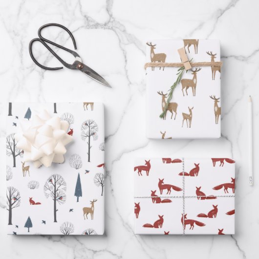 Wrapping Paper Sheets - Winter Patterns Geschenkpapier Set (Vorderseite)
