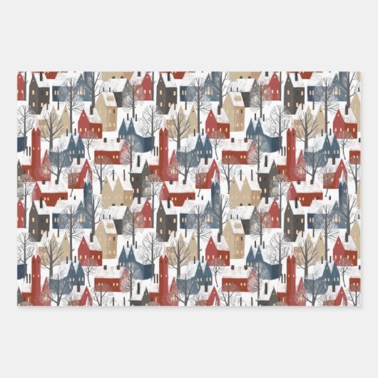 Wrapping Paper Sheets - Winter Patterns Geschenkpapier Set (Vorderseite)