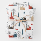 Wrapping Paper Sheets - Winter Patterns Geschenkpapier Set (Beispiel)