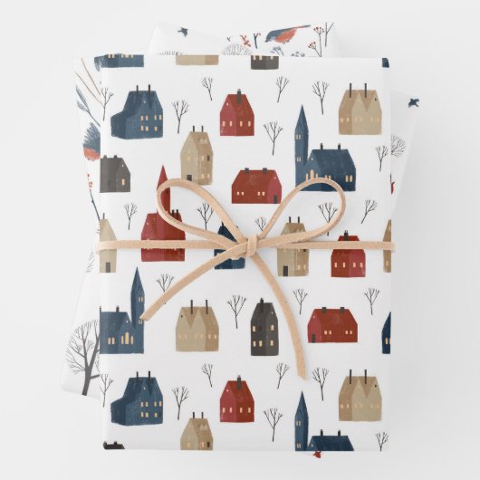 Wrapping Paper Sheets - Winter Patterns Geschenkpapier Set (Beispiel)