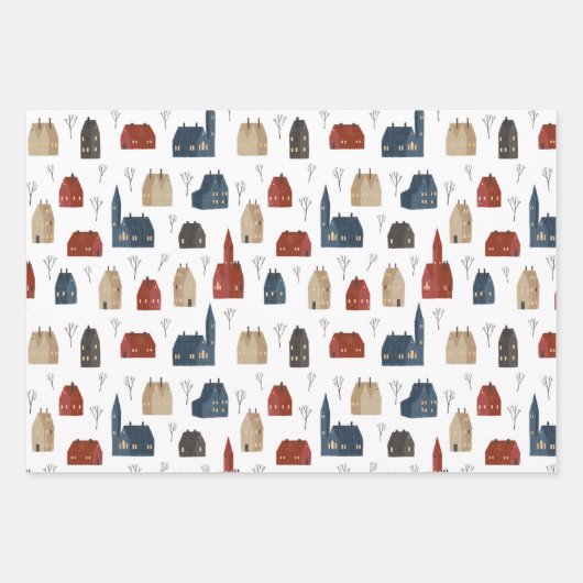 Wrapping Paper Sheets - Winter Patterns Geschenkpapier Set (Vorderseite)