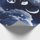 Wrapping Paper - Silver Celestial Moon Design Geschenkpapier (Ecke)