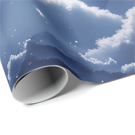 Wrapping Paper - Silver Celestial Moon Design Geschenkpapier (Rolleneckpunkt)