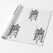 Wrapping Paper SKELETON RAUCHER CIGARETTE Geschenkpapier (Ungerollt)