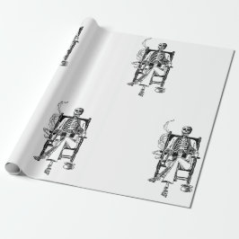 Wrapping Paper SKELETON RAUCHER CIGARETTE Geschenkpapier