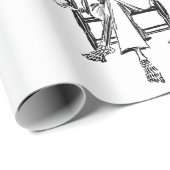 Wrapping Paper SKELETON RAUCHER CIGARETTE Geschenkpapier (Rolleneckpunkt)