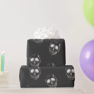 Wrapping Paper SKULL on BLACK Geschenkpapier