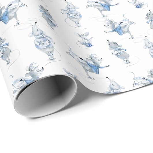 Wrapping Paper - Snow Mice Pattern Geschenkpapier (Rolleneckpunkt)