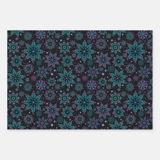 Wrapping paper "Snowflakes" Geschenkpapier Set (Vorderseite)