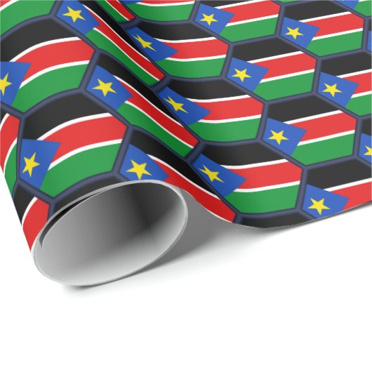 Wrapping Paper "South Sudan Flag Honeycomb Wrappin Geschenkpapier (Rolleneckpunkt)