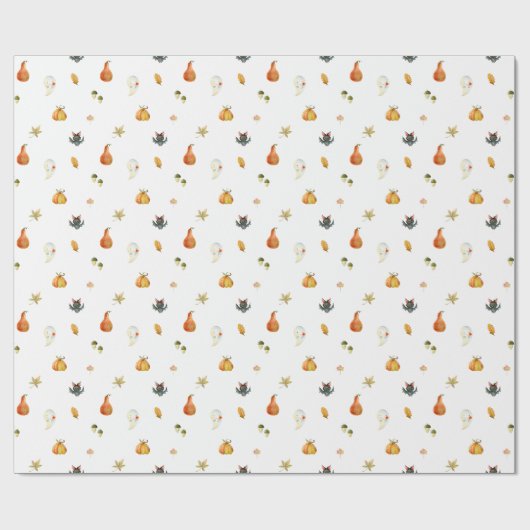 Wrapping Paper - Spooky Halloween Pumpkin Pattern Geschenkpapier (Flach)