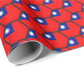 Wrapping Paper "Taiwan Flag Honeycomb" Geschenkpapier (Rolleneckpunkt)