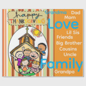 Wrapping Paper Thanksgiving Family Love Geschenkpapier (Flach)