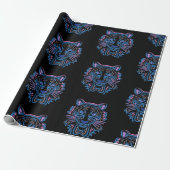 Wrapping Paper TIGER ON BLACK. Geschenkpapier (Ungerollt)