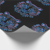 Wrapping Paper TIGER ON BLACK. Geschenkpapier (Ecke)